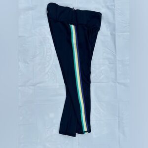 Athleta Women’s Size XS Extra Small Workout Leggings Blue Striped Cropped Pants